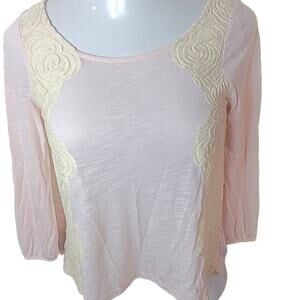 AMERICAN EAGLE New Blush Lace Burnout Top XS